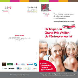 Participez au Grand Prix Wallon de l`Entrepreneuriat