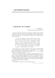 L`équation de Catalan, M. Mignotte