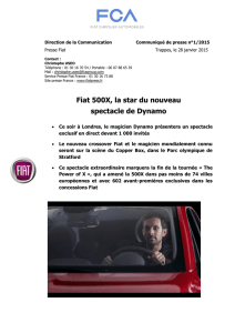 Communiqué de presse Fiat : Fiat 500X, la star du