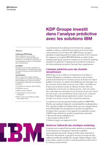 KDP Groupe investit dans l`analyse prédictive avec les solutions IBM