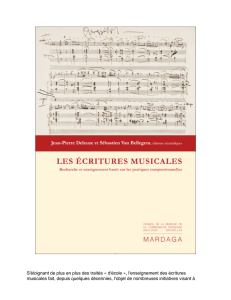 Les écritures musicales - Société belge d`Analyse musicale