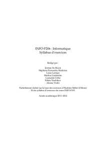 INFO-F206 : Informatique Syllabus d`exercices