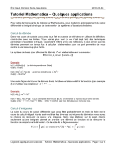 Tutoriel Mathematica – Quelques applications