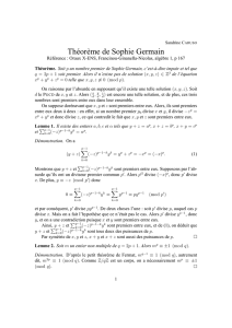 Théorème de Sophie Germain