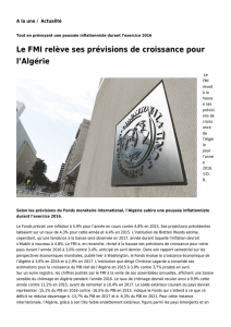 Le FMI relève ses prévisions de croissance pour l`Algérie