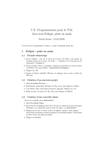 UE Programmation pour le TAL Java sous Eclipse