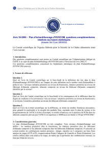 Avis 16-2004 - Plan d`échantillonnage d`OVOCOM, questions