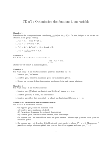 TD n°1 : Optimisation des fonctions à une variable
