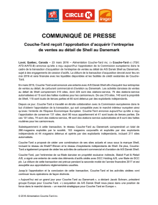 COMMUNIQUÉ DE PRESSE - Couche-Tard