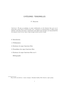 catégories tensorielles - IAS School of Mathematics