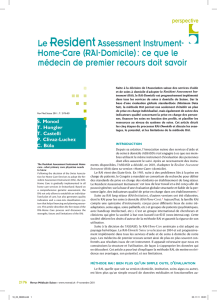 Le ResidentAssessment Instrument- Home-Care (RAI