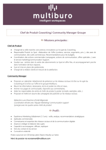 Chef de Produit Coworking/ Community Manager Groupe Missions