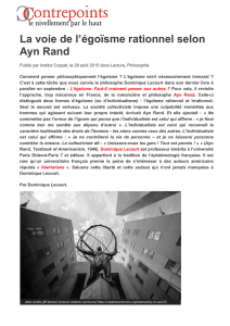 La voie de l`égoïsme rationnel selon Ayn Rand