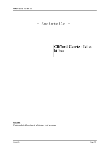 Sociotoile - Clifford Geertz - Ici et là-bas