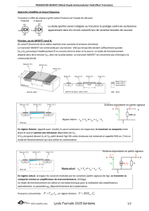 Transistor MOSFET approche simplifiée (cours