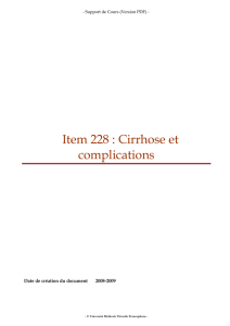 Item 228 : Cirrhose et complications - unf3s