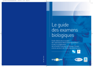 guide des examens biologiques - Société Française de Biologie