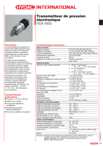 Transmetteur de pression électronique HDA 4800