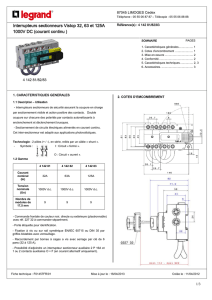 Interrupteurs sectionneurs Vistop 32, 63 et 125A 1000V DC (courant