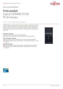 Fiche produit Fujitsu ESPRIMO P2760 PC de bureau