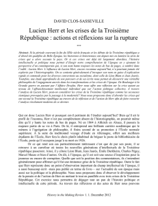 Lucien Herr et les crises de la Troisième République : actions et