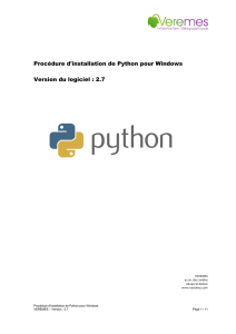 Procédure d`installation de Python pour Windows