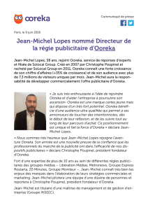 Jean-Michel Lopes nommé Directeur de la régie publicitaire d`Ooreka