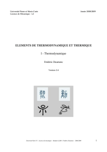 Cours de thermodynamique de L2