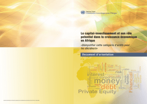 Le capital-investissement et son rôle potentiel dans la croissance