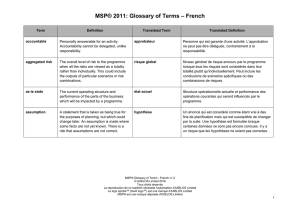 MSP® 2011: Glossary of Terms – French