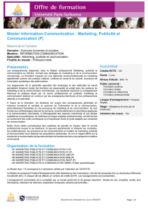 Master Information-Communication : Marketing, Publicité et