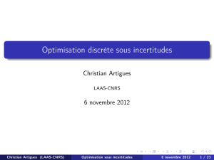 Optimisation discrète sous incertitudes - LAAS-CNRS
