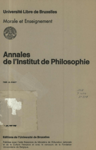 Annales de l`Institut de Philosophie