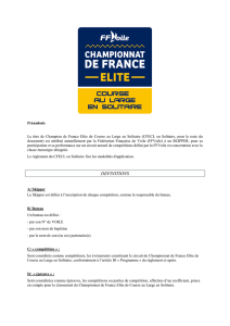 règlement du CFECL - Fédération Française de Voile