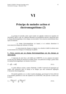 Principe de moindre action et électromagnétisme (2)