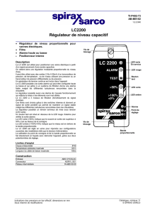 LC2200 Régulateur de niveau capacitif