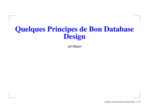 Quelques Principes de Bon Database Design