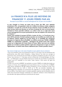 LA FRANCE N`A PLUS LES MOYENS DE FINANCER 11 JOURS