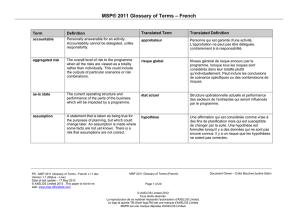 MSP® 2011 Glossary of Terms – French