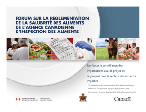 Secteur des aliments importés - Agence canadienne d`inspection des
