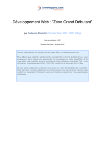 Développement Web : "Zone Grand Débutant"