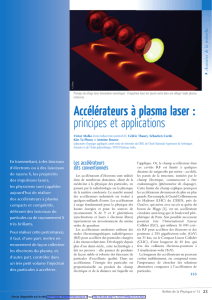 Accélérateurs à plasma laser : principes et applications