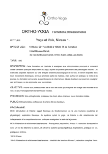 Yoga et Voix, Niveau 1. - ortho-yoga