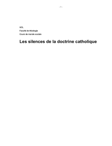 Les silences de la doctrine catholique