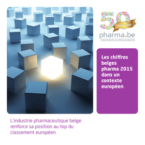 Les chiffres belges pharma 2015 dans un contexte