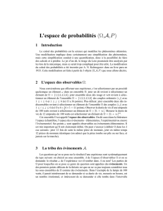 L`espace de probabilités (Ω,A,P)