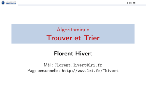 Algorithmique Trouver et Trier