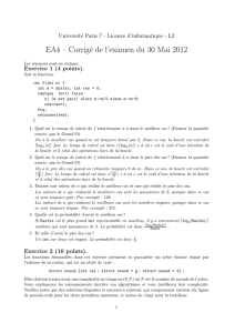 EA4 – Corrigé de l`examen du 30 Mai 2012