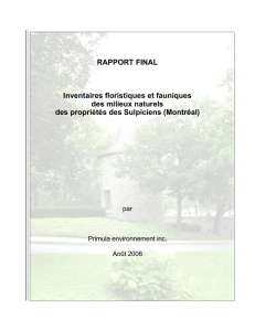 RAPPORT FINAL Inventaires floristiques et fauniques des milieux