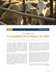 la traçabilité de la ferme à la table - Agri